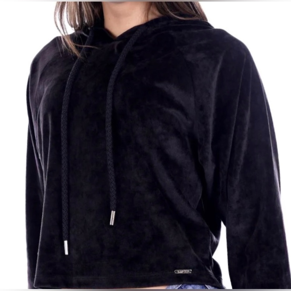 Made in Italy - Hanny Deep Velour Cropped Hoodie - Luxuriously soft!